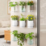 cache plantes transparent blanc adhésif moderne vintage rétro diamant