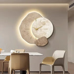 horloge murale moderne cristal gris doré minimaliste aiguilles cadran lumineux 40cm 50cm 60cm