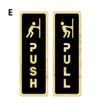 panneau porte push pull or blanc adhésif moderne classique lettres icones humaines echangement magasin