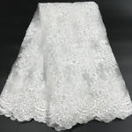 tissu dentelle polyester blanc noir floral translucide élégant mariage robes