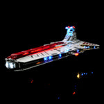 ensemble vaisseau spatial led rouge blanc gris bleu futuriste lumiere led intégrée science fiction