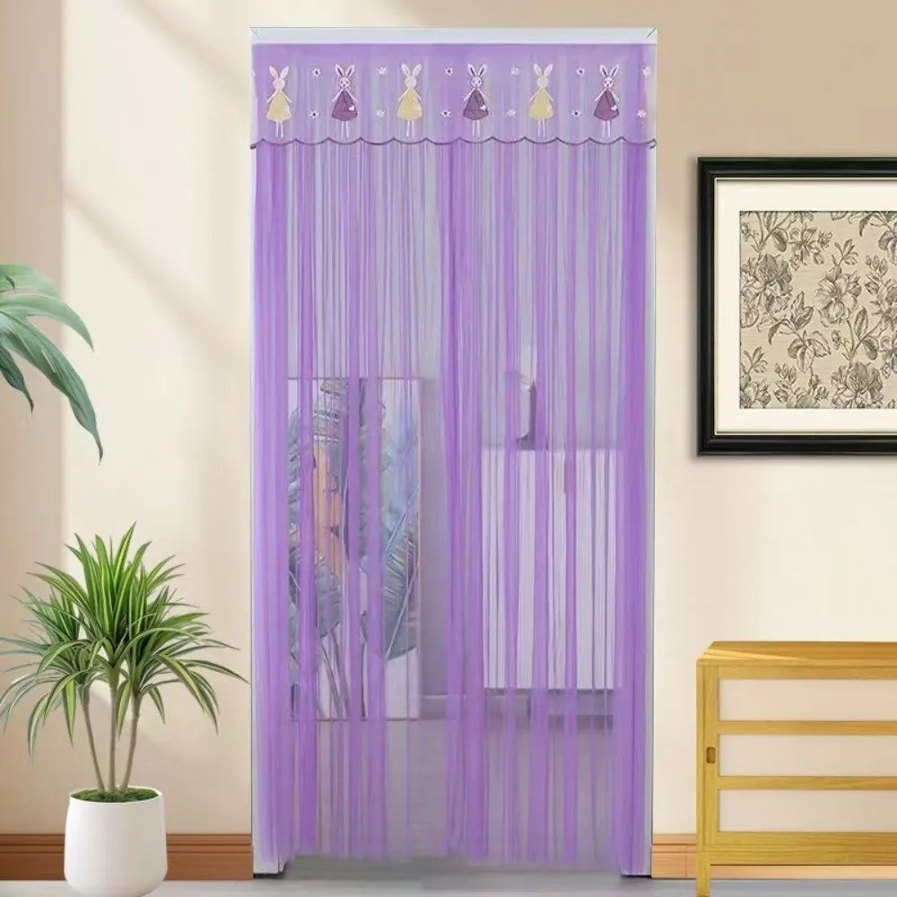 rideau violet bleu rose lapins transparent moderne fenêtre auto agrippante 100cm 200cm