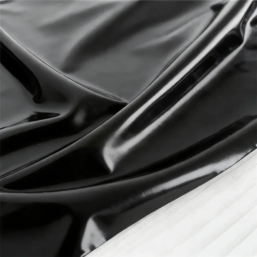 housse lit noire pvc solide moderne 100x130 130x220 160x220 200x220