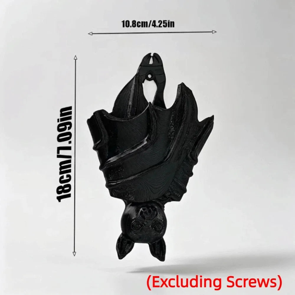 cache pot murale chauve souris gris noir sculptee gothique artisanale murale