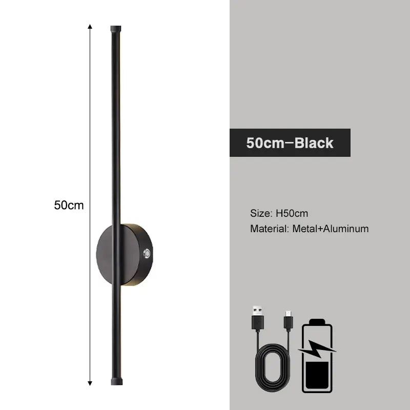 appliques murales led rechargeables noir doré moderne télécommande lumière blanche variable chambre cuisine