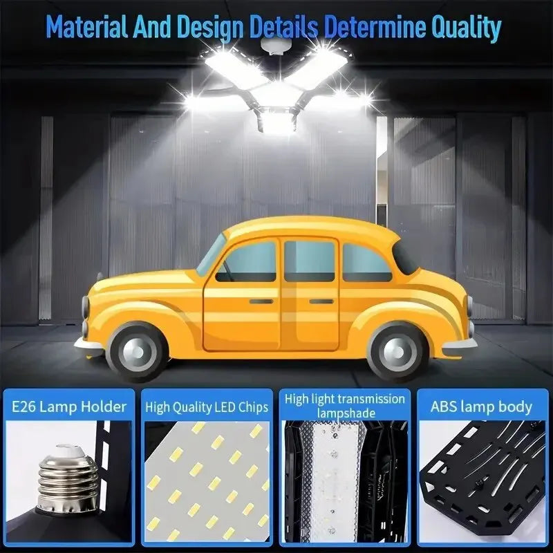 lampe pliable led noir blanche plissée mat moderne éclairage garage salon expandable e26