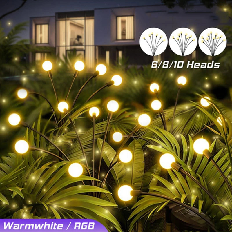 décoration extérieure jardin guirlande lumineuse solaire led feux foyers contemporaine