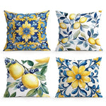 taies d'oreiller polyester citron vintage naturel fleurs blanches couleurs vives décoration maison jacinthe