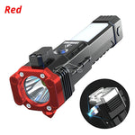lampe poche rechargeable marteau sécurité lampe torche intense auto défense noire rouge led