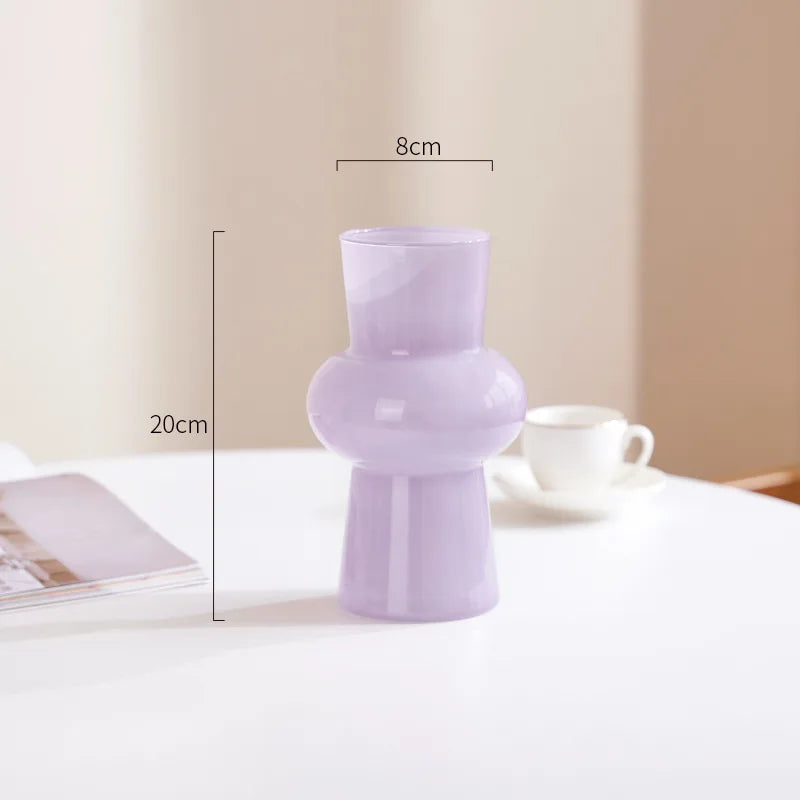 vase verre violet pastel moderne organique salle manger salon tablecoration floral
