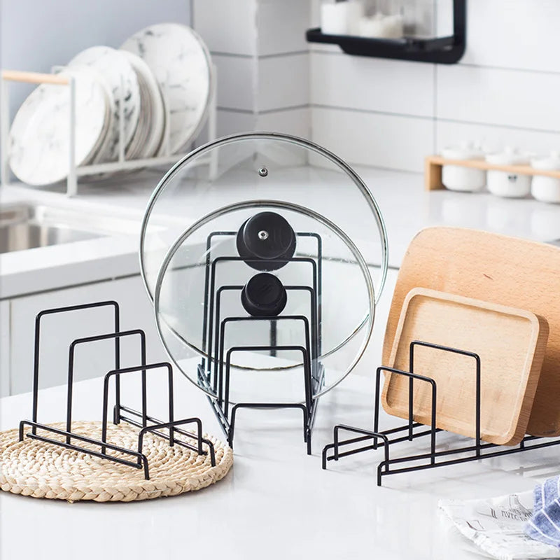 support vaisselle métal noir multifonction moderne réutilisable transparent organisateur cuisine antirouille