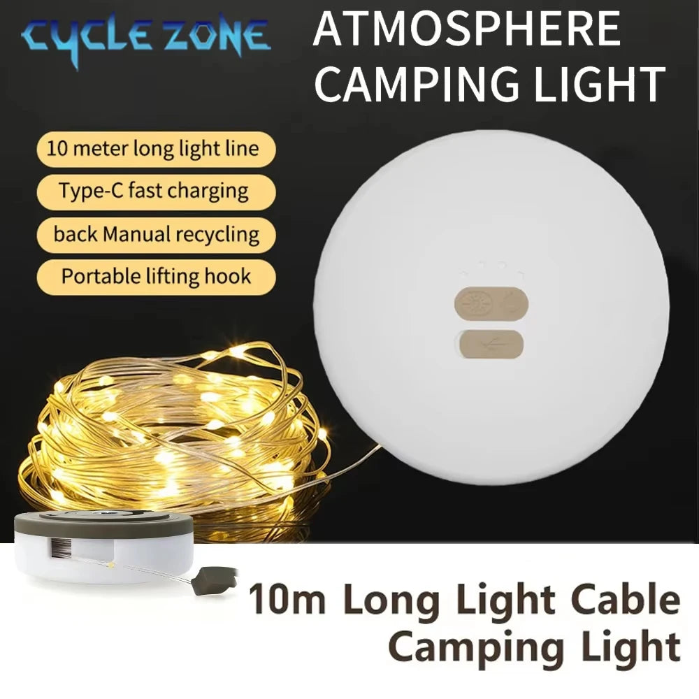 lampe camping rechargeable led fil cuir mode lumière multiple crochet moderneextérieur camping