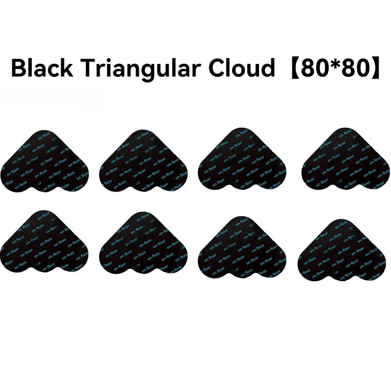 anti dérapants tapis motif géométrique moderne adhésif double face réutilisables 12 pièces noir gris