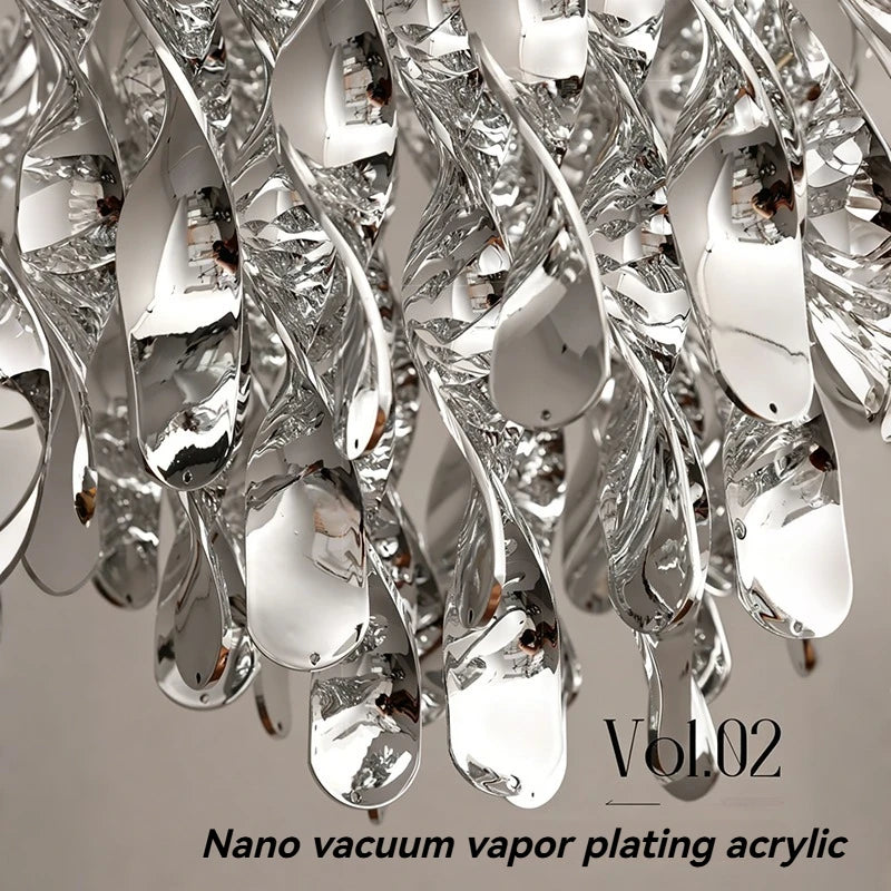 suspension lumineuse moderne transparente forme organique 3000k 4500k 6000k chambre salon restaurant
