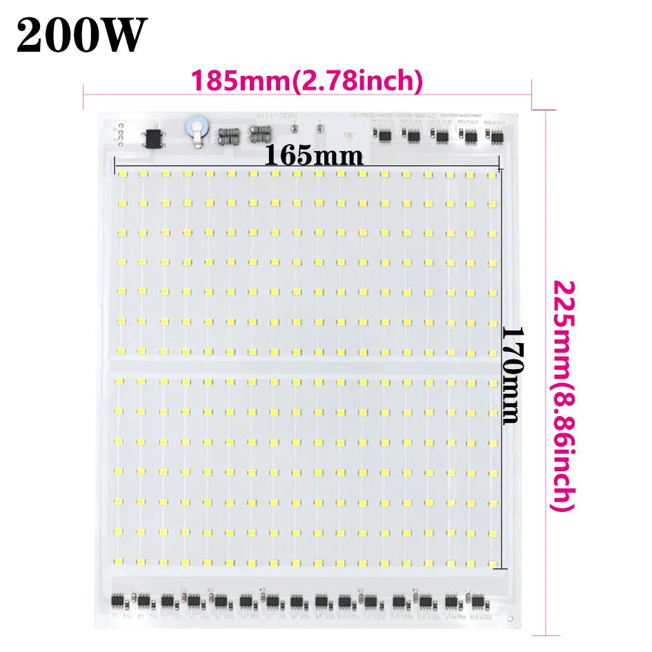 Panneau LED 150W 200W SMD2835 blanc moderne sans pilote 220V smart ic connecteurs commandes