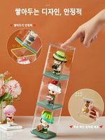 organisateur collection transparent empilable figurines modernes acrylique différentes couleurs clips