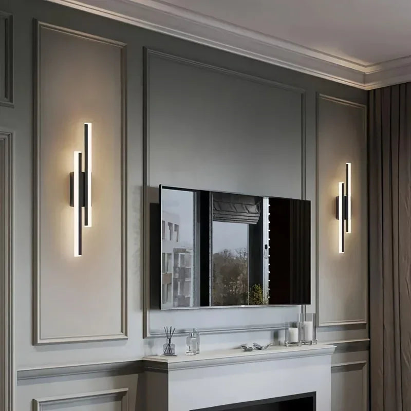 applique murale led réglable température couleur moderne minimaliste noire blanche fixée mur