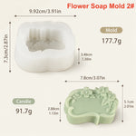 moules savon silicone floral blanc vert rose décoration artisanale diy trois pièces