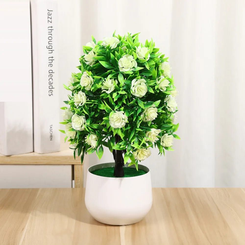 plantes artificielles fleurs roses pot moderne extérieur accroché rouge violet blanc jaune