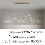 suspension moderne minimaliste luminaire vague lune forme ondulée blanc noir doré led chambre restaurant