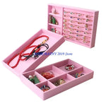 organisateur bijoux boîte velours rose moderne colliers boucles doreilles pendentifs bracelets dorés