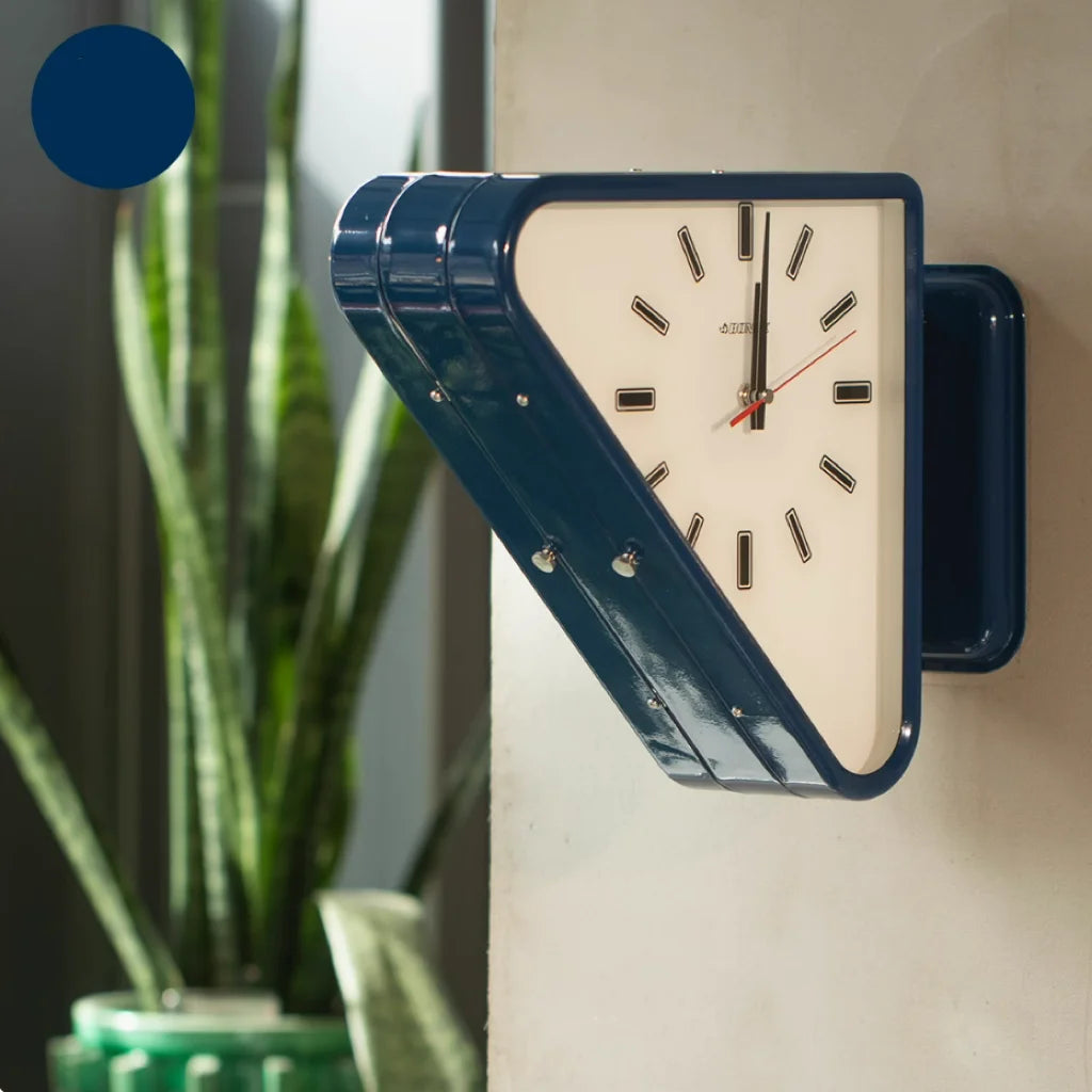 horloge murale minimaliste moderne salon aiguille silencieuse métal couleurs variées deco vintage rétro