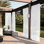 rideau extérieur blanc semi transparent moderne polyester 137x213cm 137x241cm 137x274cm