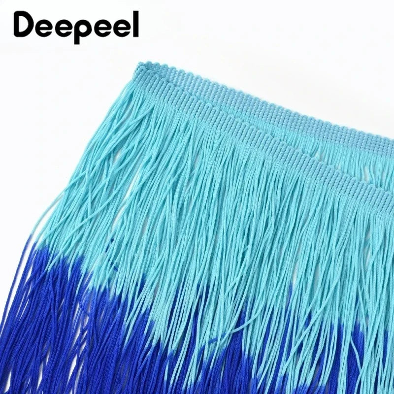 franges dégradées 100% rayonne rose bleu vert noir blanc orange violet modernes 20cm