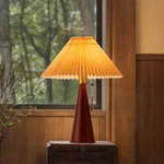 lampe table vintage plissée rouge beige moderne sans grille opaques