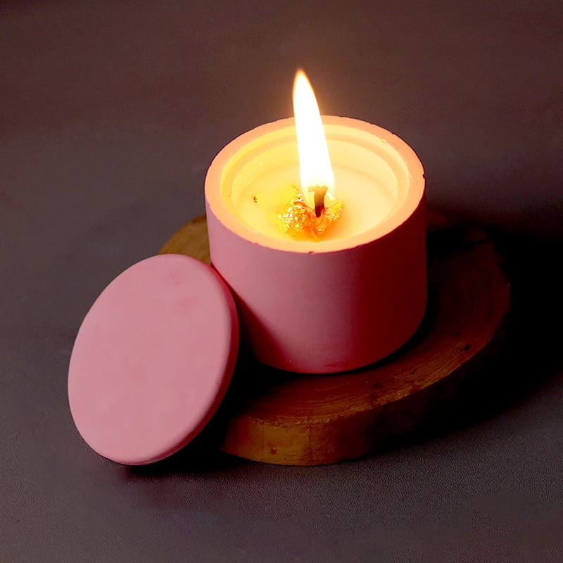 moule silicone bougie parfumée blanc rose pâle moderne minimaliste couvercle bricolage décoration maison