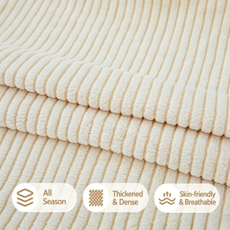 housses canapé polyestère beige rayures horizontales moderne lavable machine adaptable places