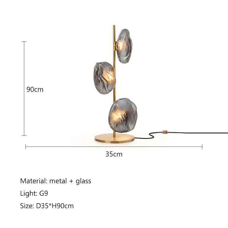 lampe sol moderne verre translucide noir blanc beige intérieur chambre salonhôtel