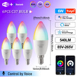 ampoule led intelligente e14 blanc multicolore effet flamme transparent moderne 2700k 6500k wifi alexa
