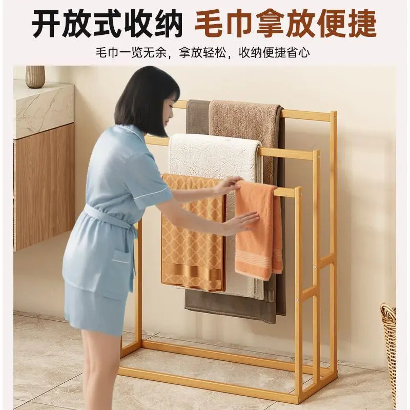 Porte-serviettes installé dans une salle de bain moderne