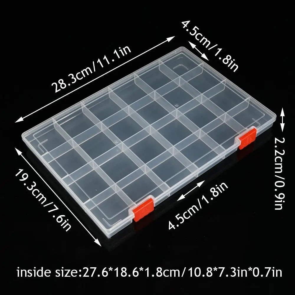 boîtes bijoux transparentes modernes compartiments clips fixation 15 24 36 48 grids rangement pratique