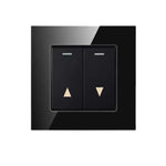 interrupteur rideau blanc gris noir 86mm carré boutons triangles moderne