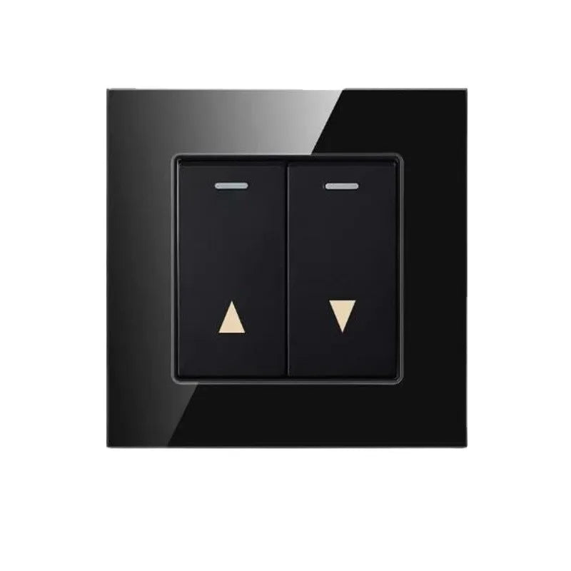 interrupteur rideau blanc gris noir 86mm carré boutons triangles moderne