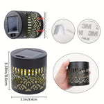 décoration jardin lampe solaire murale mandala moderne noire doréeextérieur patio