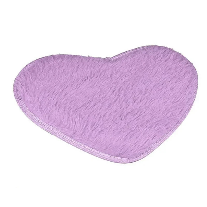 tapis forme cœur doux violet moderne 30x40cm antidérapant bain salon