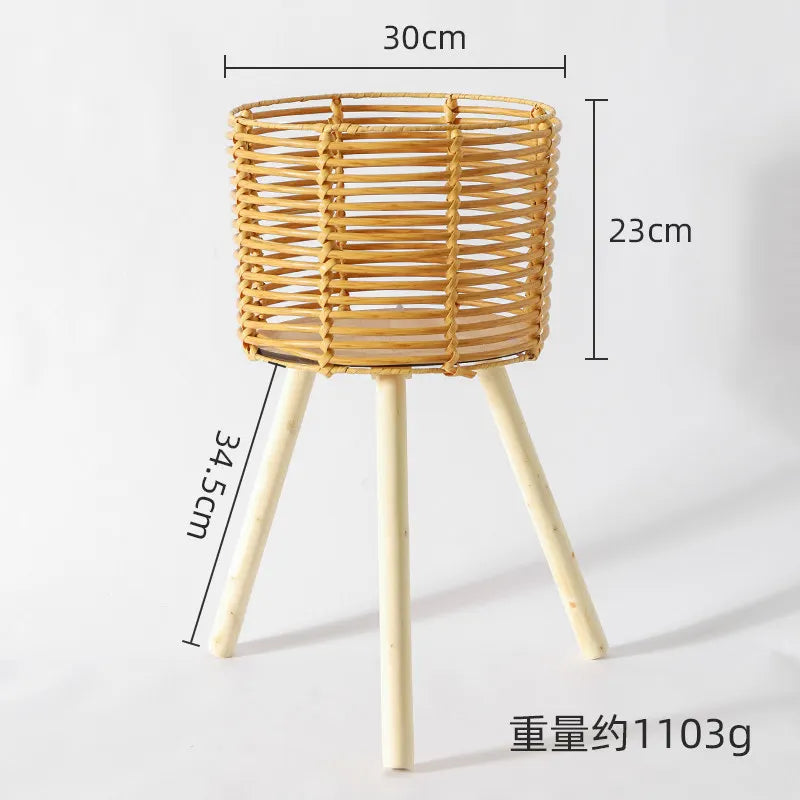 paniers pieds tressés moderne rustique plantes artificielles naturel beige clairextérieur patio jardin