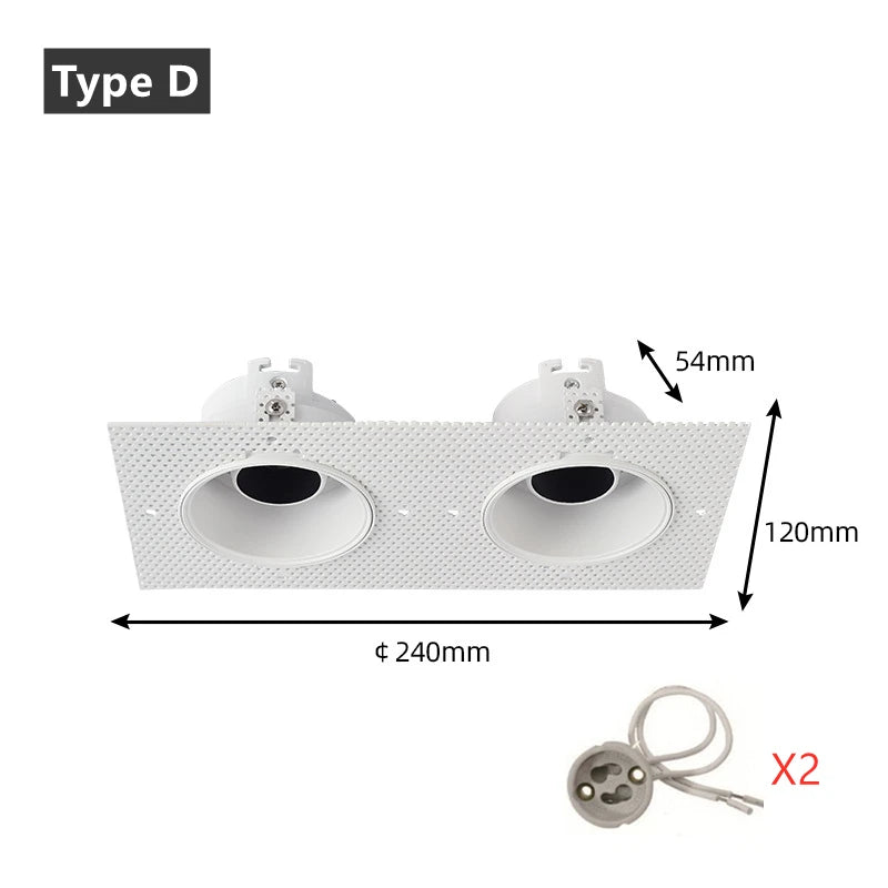 lot spots led encastrés blanc grille hexagonale anti reflet réglable moderne