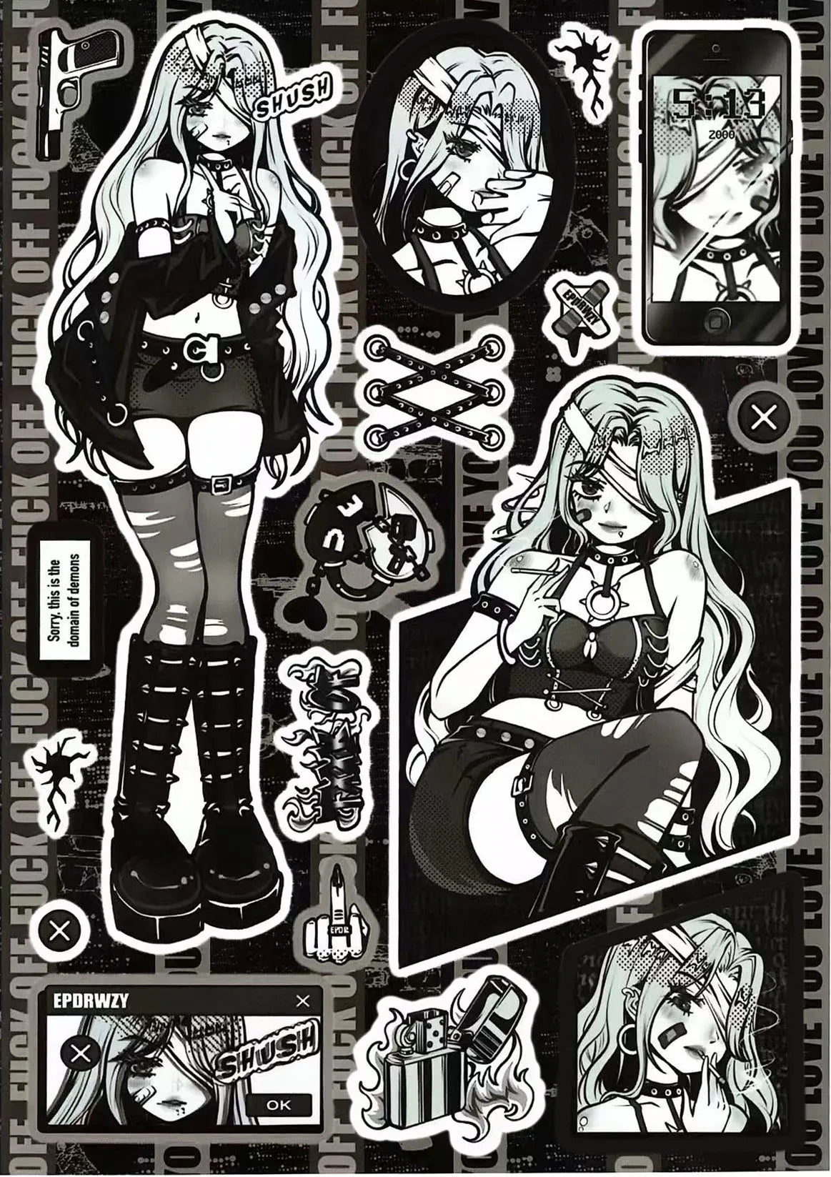 stickers anime adolescents coque téléphone carnet bricolage artisanat divers motifs couleurs