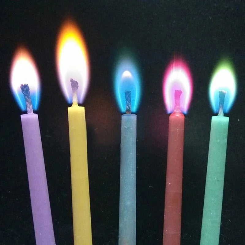 bougies anniversaire violet jaune bleu vert rose rouge adhésifs modernes simples super lumineuses fantaisie