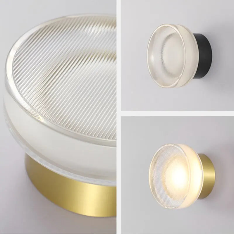 lampe murale moderne led noir doré blanc translucide rayures finies minimaliste