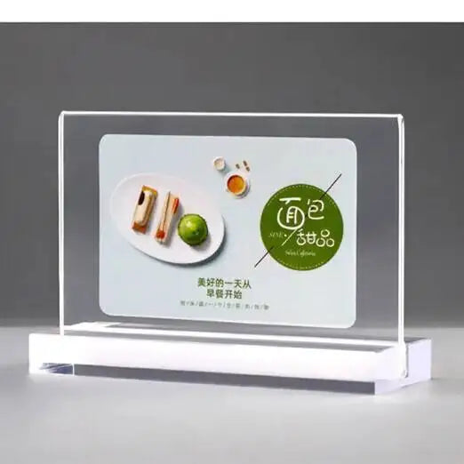 cadre photo acrylique transparent clips moderne support panneau publicitaire base vertical horizontal