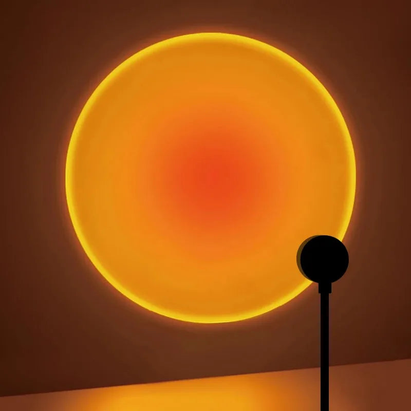 lampe d'ambiance usb projetant motif lumineux orange moderne minimaliste
