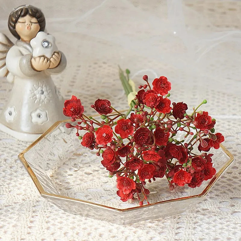 bouquets artificiels fleurs simples blanc jaune rouge rustique naturel mariage décoration tableintérieur