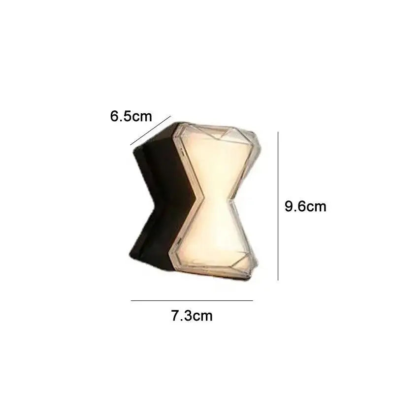 applique murale moderne effet diamant noir géométrique diffuseuse lumière salon chambre