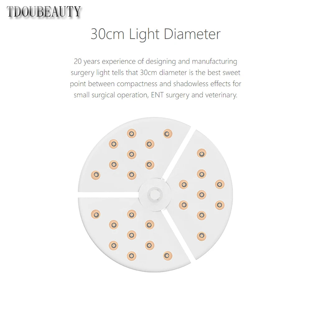 lampe chirurgicale blanc moderne fixation murale interrupteur tactile 30cm diamètreclinic usage