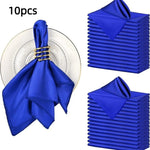 serviettes satinées classiques blanc cassé 30cm table maison restaurant festives